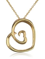 Sterling Silver Double Heart Pendant Necklace, 18"
