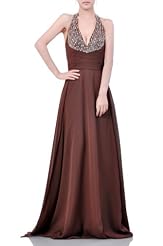 Strapless Chiffon Halter  Dress