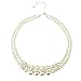 HONEYJOY Lady Two Layer Beaded Ring Chess-Like Necklace(beige)