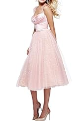 Satin Lace Tea Length Homecoming Dress/Prom Dress/Party Dress/Mini Dress 