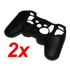 2X Silikon H�lle Skin Flexibler Schutz Schwarz f�r PS3 Controller - RBrothersTechnologie