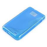 Yousave Accessories Nuovo Qualit� Blu Silicone Gel Custodia Per Samsung Galaxy S2 I9100 Con Schermo Pellicola Protezionedi Yousave