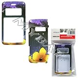 Purple with Yellow Flowers Design Snap-On Cover Case Cell Phone Protector for LG enV2 VX-9100 VX9100
