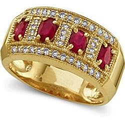 Genuine Ruby and 1 4 ctw Diamond Gemstone Ring by Ruby Birthstones