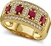 Genuine Ruby and 1/4 ctw Diamond Gemstone Ring
