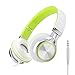 Sound Intone Ms200 Stereo Headsets Strong Low Bass Headphones Earbuds for Smartphones Mp3/4 Laptop Computers Tablet Macbook Folding Gaming Earphones (White/green)