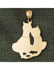 Dazzlers Solid 14 karats Gold Cat Kitten Charm Pendant available in three colors from jewelsberry (weights: 2.4 grams only)
