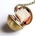 Vintage Brass Ball Locket Necklace Secret Message Necklace