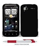 HTC Sensation 4G (T-Mobile) Black Soft Rubber Premium Design Skin Case (Lux ....