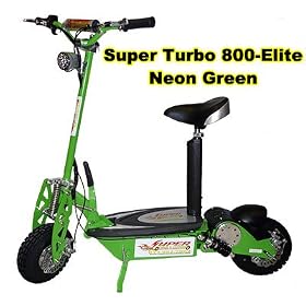 Super Turbo 800watt Elite 36v Electric Scooter NEON GREEN by 