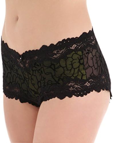Whimsy by Lunaire Barbados Mesh Boyshort Panty With Lace Trim (15233) L/Whimsy Floral