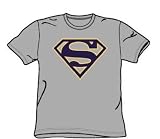 Superman - Navy & Gold Shield - Adult Heather S/S T-Shirt For Men