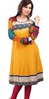 Ishin Yellow Cotton Women - Kurtas Kurtis