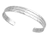 Sterling Silver Bangle Bracelet with Hammered Design