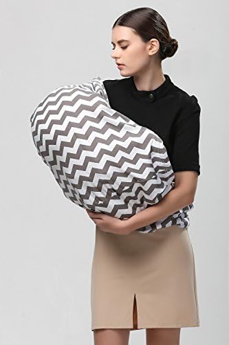 Warmhol Nursery Scarf Nursing Cover for Breastfeeding (grey chevron)