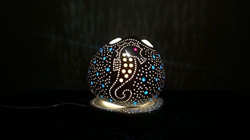 Handmade Gourd Lamp Nursery Artwork Bohemian Home Decor Gourd Lamp Shade Gourd Table Lamp Unique Gifts for Teen Boys Dorm Room Decorations College Dorm Decor