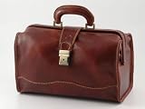 BROWN ITALIAN LEATHER DOCTOR TRAVEL BAG MADE IN ITALY BRIEFCASE (TL10077BROWN)