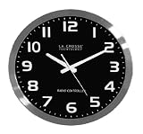 Product details for La Crosse 16 Inch Metal Atomic Analog Wall Mount Clock, WT3161BL Navy Face