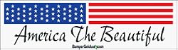 America the Beautiful - patriotic bumper stickers (Large 14x4 inches)