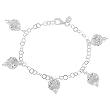 Sterling Silver Cut-out Ornament Charm Bracelet