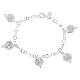 Sterling Silver Cut-out Ornament Charm Bracelet