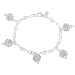 Sterling Silver Cut-out Ornament Charm Bracelet