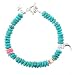 Turquoise Rondelles and Swarovski Austrian Crystal Beaded Toggle Bracelet with Sterling Silver Moon and Star Celestial Charms, 7 1/2" in length, #8134