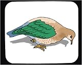 Decorated Mouse Pad with green, pigeon, bird