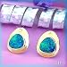  : 14K AUSTRALIAN OPAL DIAMOND EARRINGS