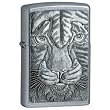 Zippo Tiger Emblem Street Chrome Pocket Lighter
