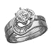 14K white gold 0.8ct tw cubic zirconia round center baguette side wedding set rings