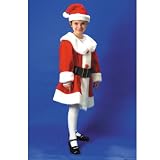 3-Piece Deluxe Plush Ms. Santa Suit Costume for Girls Age 5-10