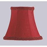 Silk Bell Shaped Chandelier Clip On Lamp Shades - Burgundy with Fancy Trim - B1536