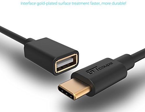 Gtcoupe USB 2.0 Type C (USB-C) Male to Type C (USB-C) FeMale OTG Cable Adapter High Speed Gold Plated 0.5 Ft/0.15m for Google Chromebook Pixel,MacBook 12inch,Nexus 5X/6P tablet