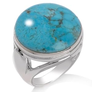 Sterling Silver Turquoise Round Ring