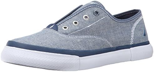 Nautica Men's Decloom Laceless NM343BJN Fashion Sneaker, Blue Chambray, 9.5 M US