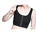 Lesbian Breathable Super Flat Les Compression 3 Rows Central Clasp Chest Binders (Lable Size L=Lable Size XL, Black)