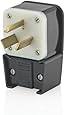 Leviton 9332-P 30 Amp, 125/250 Volt, Straight Blade, Plug, Industrial Grade, Non-Grounding, Angle, Black