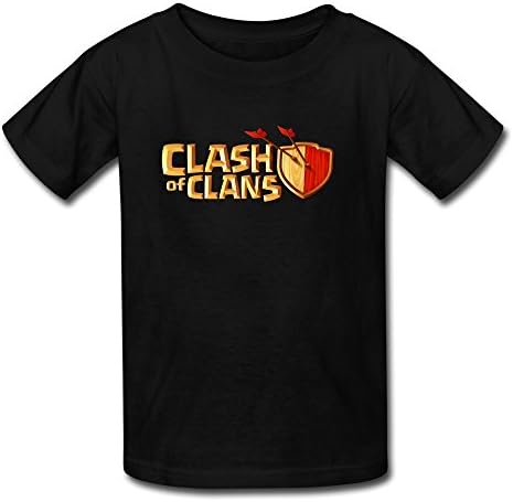 ZhiTian Youth Clash Clans Logo Kids Boys And Girls T-Shirt - M Black