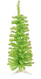 3' Pre-Lit Chartreuse Green Artificial Pencil Christmas Tree - Green Lights