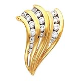14K White or Yellow Gold Diamond Pendant/Slide - 0.72 Ct. (ALSO AVAILABLE WITH GEMSTONES)