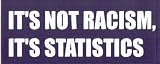 IT'S NOT RACISM, IT'S STATISTICS Vinyl Letter Decal. This is a vinyl window letters decal, the size is 5.0 X 15.5. These are sold as a package of one decal and is available as a positive image which is applied to the outside surface of the window. This Vinyl Decal is available in the following sizes; 4.0 x 11.5, 5.0 x 15.5, 6.5 x 19.5, and 8.0 x 23.0. To view all sizes available and other similar items search NObama. ITS NOT RACISM 1.5wr