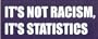 IT'S NOT RACISM, IT'S STATISTICS Vinyl Letter Decal. This is a vinyl window letters decal, the size is 5.0 X 15.5. These are sold as a package of one decal and is available as a positive image which is applied to the outside surface of the window. This Vinyl Decal is available in the following sizes; 4.0 x 11.5, 5.0 x 15.5, 6.5 x 19.5, and 8.0 x 23.0. To view all sizes available and other similar items search NObama. ITS NOT RACISM 1.5wr