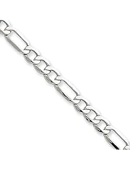 5.35mm, 14 Karat White Gold, Figaro Chain - 18 inch