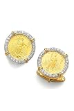 14K Gold and Diamonds Gold Coin Cufflinks