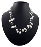Floating Freshwater Pearl Necklace Emitations