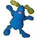 HuggleHounds Plush Corduroy Durbale Rubber Squeaky Ruff-Tex Bugsy Dog Toy, Blue, Mini