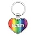 Metal Keychain Key Chain Ring Rainbow I Love Heart Names Female E Elfr - Elizabeth