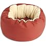 Dog Gone Smart 18-Inch Cat Bed with Sherpa Ecru Piping, Red