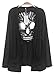 KOINECO Women's Long Sleeeve Opne Front Cut Out Black Skull Tops